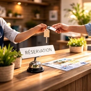 Réception d’un camping pendant la période estivale