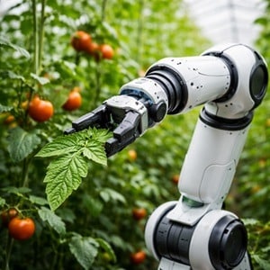 robot agricole en attente de remise en action