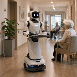 Robot de service autonome utilisé dans un établissement de santé