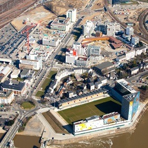 Vue aérienne sur le quartier Euronantes